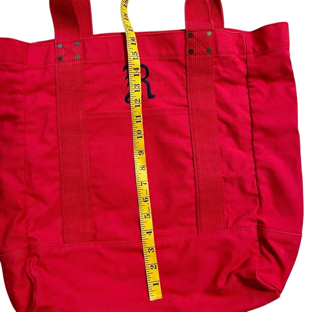 Ralph Lauren Rugby Tote Red Large Canvas Bag Beach Embroidered 90s Y2K Rare - Picture 11 of 12